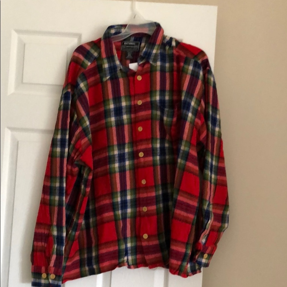 Flannel button down top